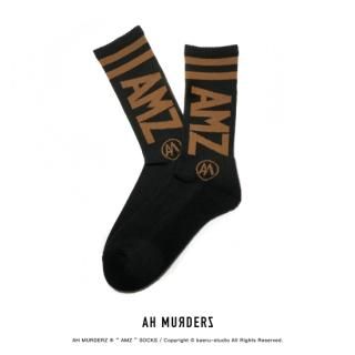 AH MURDERZ  AMZ  SOCKS - BROWN -