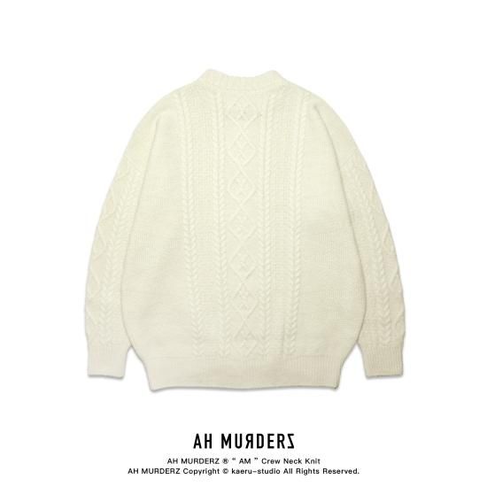 最前線の AH MURDERZ MURDERZ 【公式】AH - Knit Neck Crew ” AM “ トップス