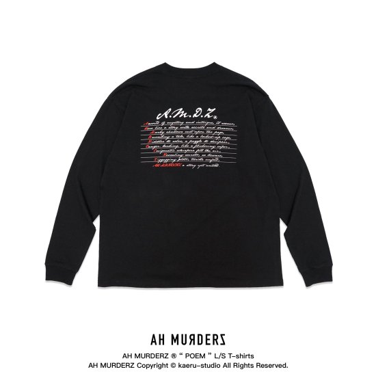 AH MURDERZ “ POEM “ L/S T-shirts - 【公式】AH MURDERZショップ通販サイト