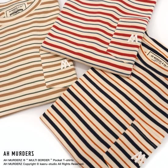 AHMURDERZ ロンT AH MURDERZ “ MULTI BORDER ” Pocket T-shirts - 【公式】AH