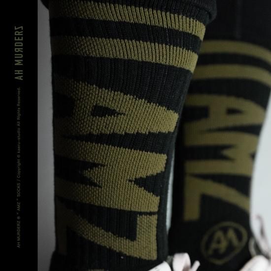 AH MURDERZ “ AMZ ” SOCKS - Military GREEN - - 【公式】AH AH MURDERZ “ AMZ ” SOCKS - Military GREEN - - 【公式】AH