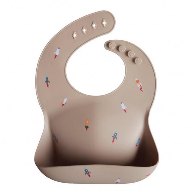 <img class='new_mark_img1' src='https://img.shop-pro.jp/img/new/icons14.gif' style='border:none;display:inline;margin:0px;padding:0px;width:auto;' />Mushie Silicone Baby Bib /Rocket