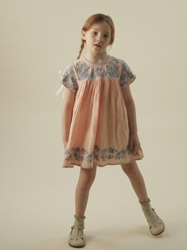 24ss apolina Stevie Dress Pale Rose 5-7y