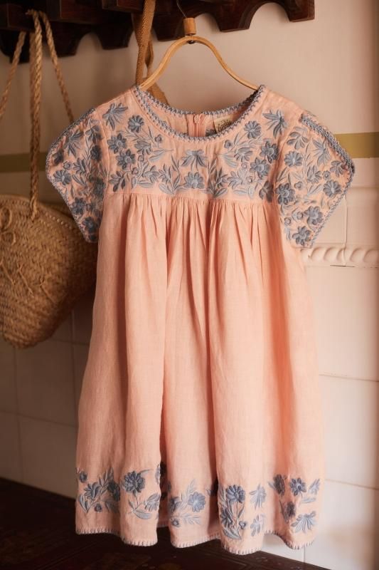 24ss apolina Stevie Dress Pale Rose 5-7y