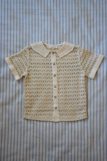 <img class='new_mark_img1' src='https://img.shop-pro.jp/img/new/icons14.gif' style='border:none;display:inline;margin:0px;padding:0px;width:auto;' />SS24 Bonjour DiaryCrochet knit sailor collar shirt(2,4,6y)
