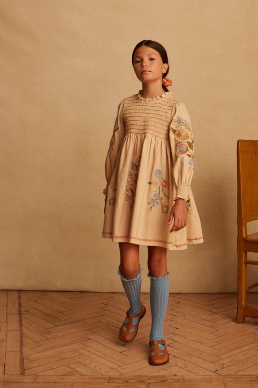 AW24 Apolina Mia Dress - Almond 2-3y - cocho cocho