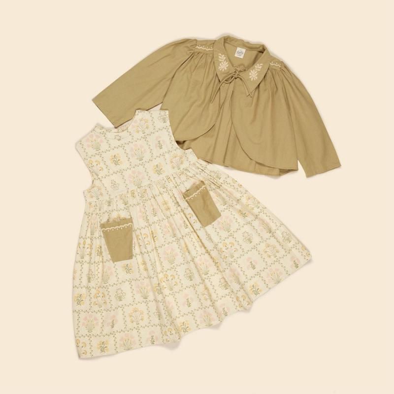 apolina アポリーナ アポリナ 5-7y（MARIETTE DRESS - OLIVE 5