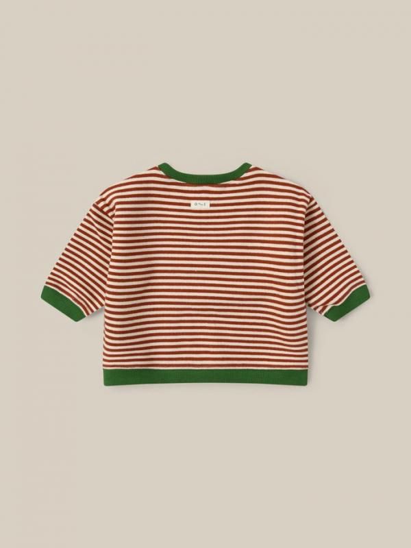 AW24 organic zoo Christmas Stripes Sweatshirt (6-12m,1-2y,2