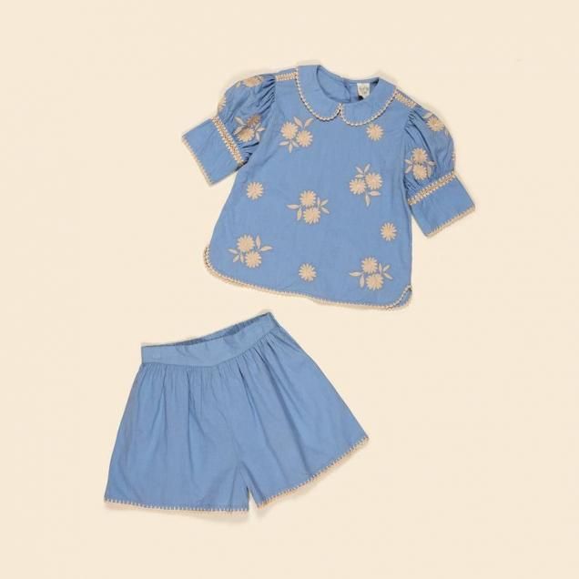 <img class='new_mark_img1' src='https://img.shop-pro.jp/img/new/icons14.gif' style='border:none;display:inline;margin:0px;padding:0px;width:auto;' />SS25 Apolina  Loretta Short Set - Cornflower