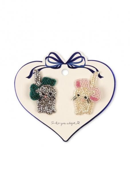 <img class='new_mark_img1' src='https://img.shop-pro.jp/img/new/icons14.gif' style='border:none;display:inline;margin:0px;padding:0px;width:auto;' /> konges sloejd2 PACK BOW KITTY BEADED HAIR CLIP





