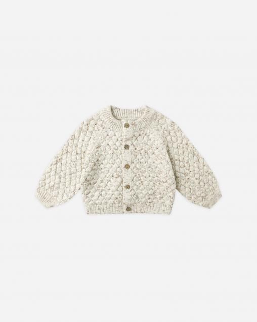 AW25 QUINCYMAE /BUBBLE KNIT CARDIGAN || NATURAL CONFETTI