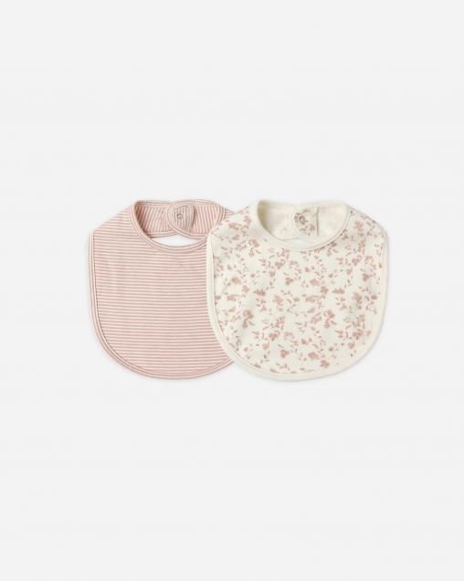 <img class='new_mark_img1' src='https://img.shop-pro.jp/img/new/icons14.gif' style='border:none;display:inline;margin:0px;padding:0px;width:auto;' />AW25 QUINCYMAE /JERSEY SNAP BIB, 2 PACK || FRENCH GARDEN, ROSE MICRO STRIPE
