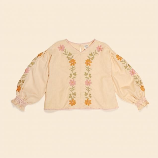 <img class='new_mark_img1' src='https://img.shop-pro.jp/img/new/icons14.gif' style='border:none;display:inline;margin:0px;padding:0px;width:auto;' />9/25() 22:00 AW25 Apolina  DARLENE BLOUSE - CASHEW  (2-3y,3-5y,5-7y)