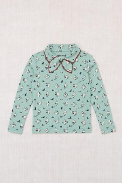 <img class='new_mark_img1' src='https://img.shop-pro.jp/img/new/icons14.gif' style='border:none;display:inline;margin:0px;padding:0px;width:auto;' />AW25 Misha&Puff Winter collection Drop1 / Junior Scout Top (Sage Cat & Mouse) 2,3,4,5,6y