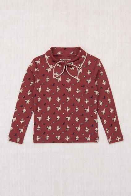 <img class='new_mark_img1' src='https://img.shop-pro.jp/img/new/icons14.gif' style='border:none;display:inline;margin:0px;padding:0px;width:auto;' />AW25 Misha&Puff Winter collection Drop1 / Junior Scout Top (Madder Root Cat & Mouse) 2,3,4,5,6y