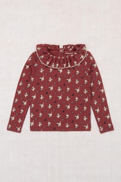 <img class='new_mark_img1' src='https://img.shop-pro.jp/img/new/icons14.gif' style='border:none;display:inline;margin:0px;padding:0px;width:auto;' />AW25 Misha&Puff Winter collection Drop1 /Paloma Top (Madder Root Cat & Mouse)2,3,4,5,6y