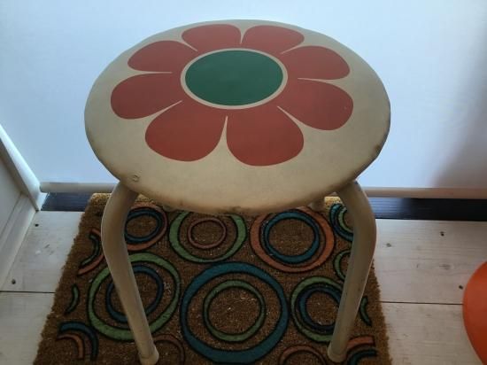 昭和レトロ 70's 花柄スツール