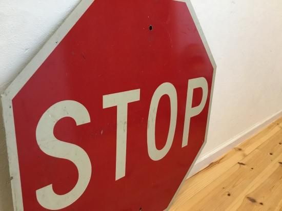 STOP SLOW サイン　アメリカ　道路標識　両面　激レア　アンティーク　看板 トラフィックサイン / アメリカ道路標識『STOP』