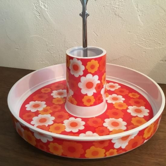 デッドストック　昭和レトロ　花柄　ワールド印　桜フード　カスターセット デッドストック昭和レトロ花柄ワールド印桜フードカスターセット