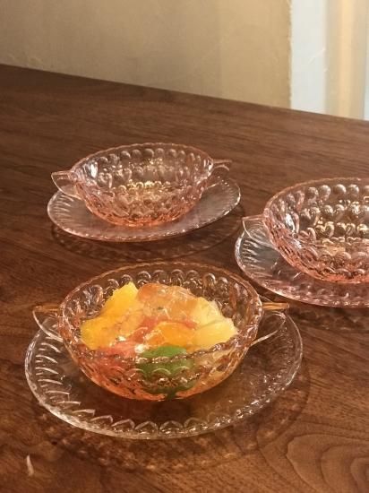輝く高品質な りんご柄 デザート皿 大き ガラス グラス・カップ・酒器