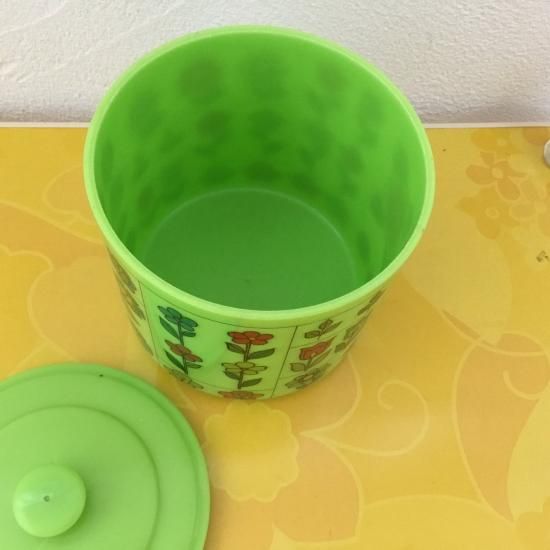 花柄プラスチックポット【グリーン】