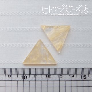三角形カボション1ペア(2個)セット（クリア×オレンジゴールド）