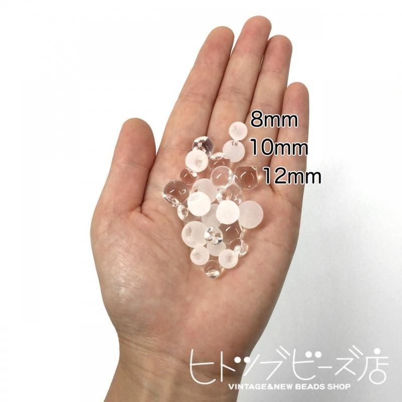 鈴丸ビーズ12mm 4個(クリア/クリアケシ)｜ヒトツブビーズ店