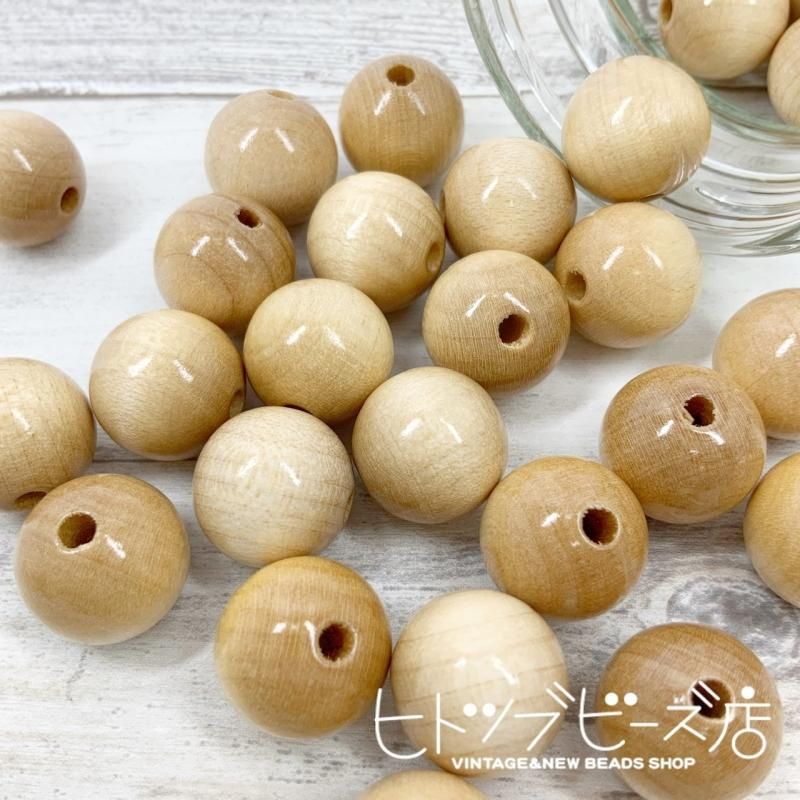 約14×15mm】ドイツ製ウッドビーズ2個【ヒトツブビーズ店】