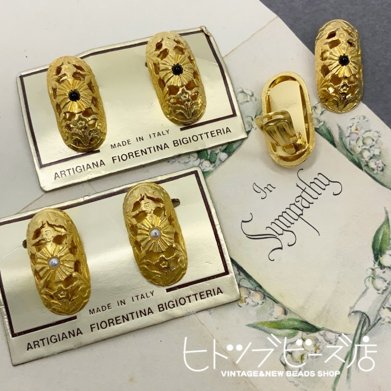 ڥȥåȡvintage Italian openwork gold earrings (2 colors)