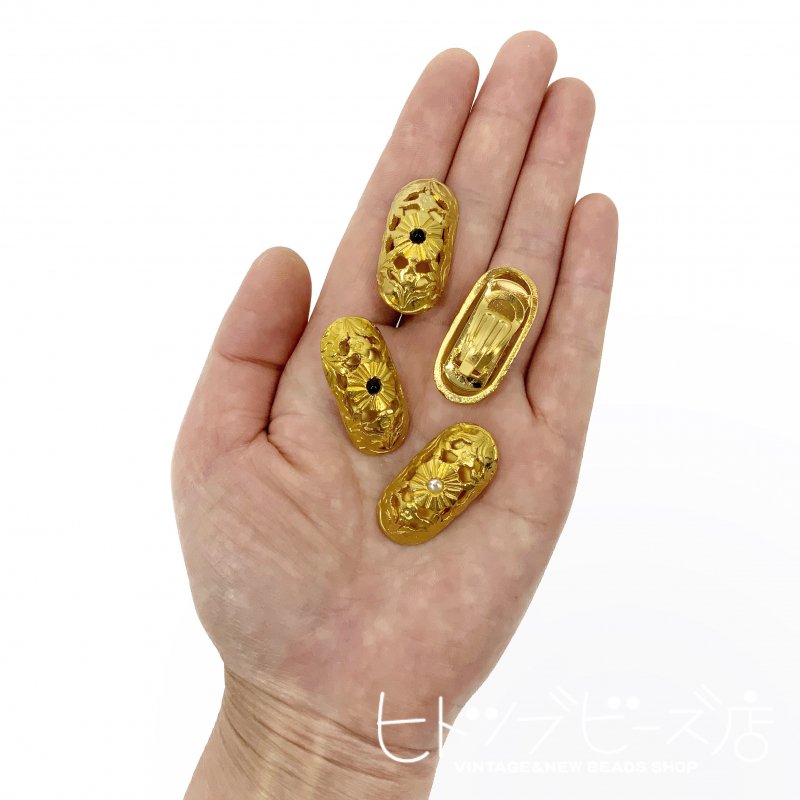 ڥȥåȡvintage Italian openwork gold earrings (2 colors)