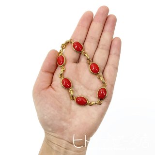 【通常商品】Vintage Vermilion Red Chanel Stone Bracelet