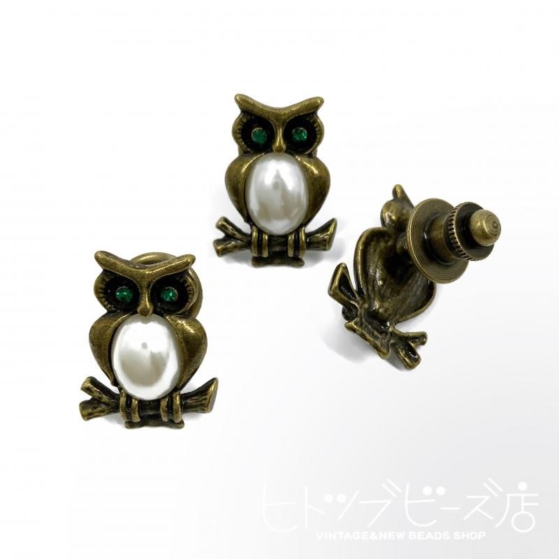 破格値下げ】 フクロウ ピンブローチ レトロ 新品 希少 ヴィンテージスティックピンブローチ(1772)