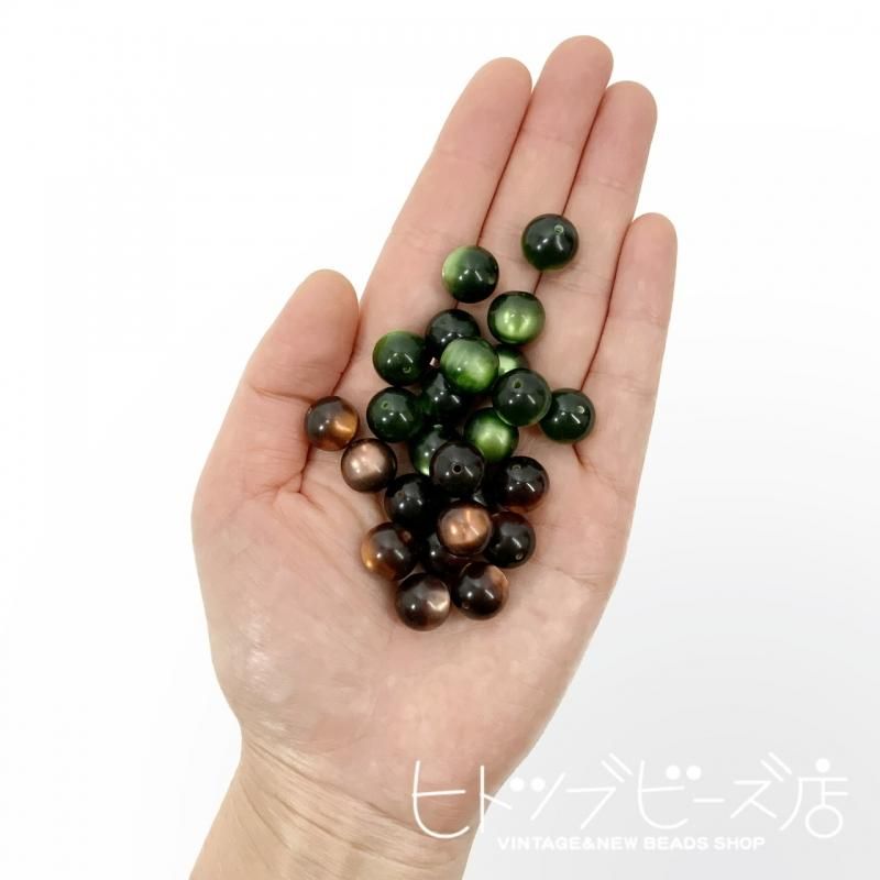 全2色】12mmムーングロービーズ2個 - ヴィンテージビーズ通販