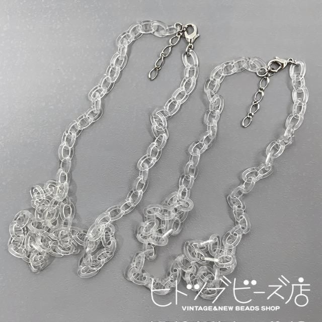 クリアプラスチックチェーンネックレス(カニカン付き