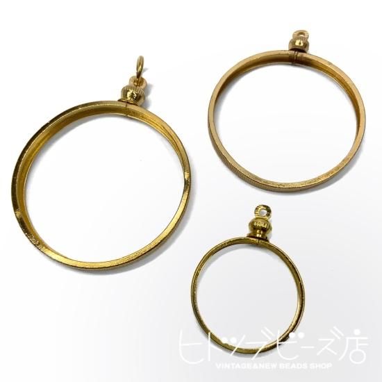 外径約40mm】ヴィンテージコイン枠フレームパーツ1個【ヒトツブビーズ店】