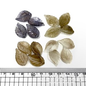 【全4色】韓国製アクリル葉っぱパーツ4個
