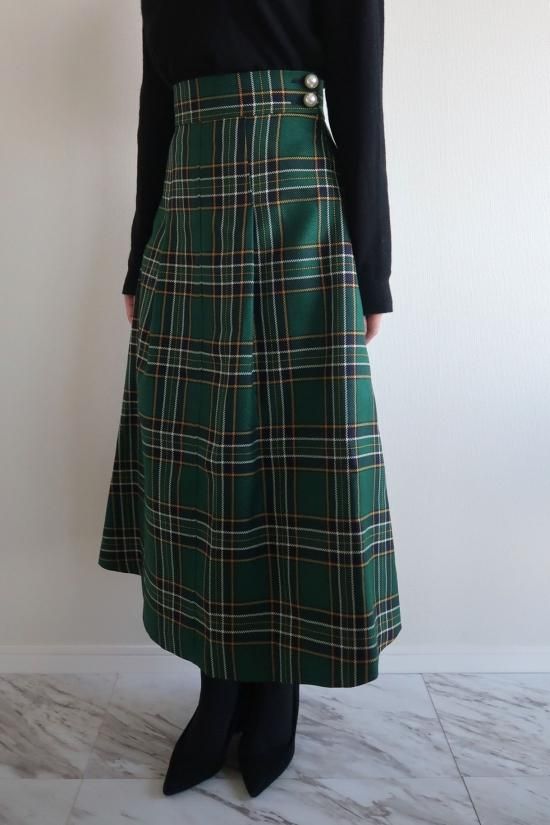 パールボタンチェックスカート -seventen-