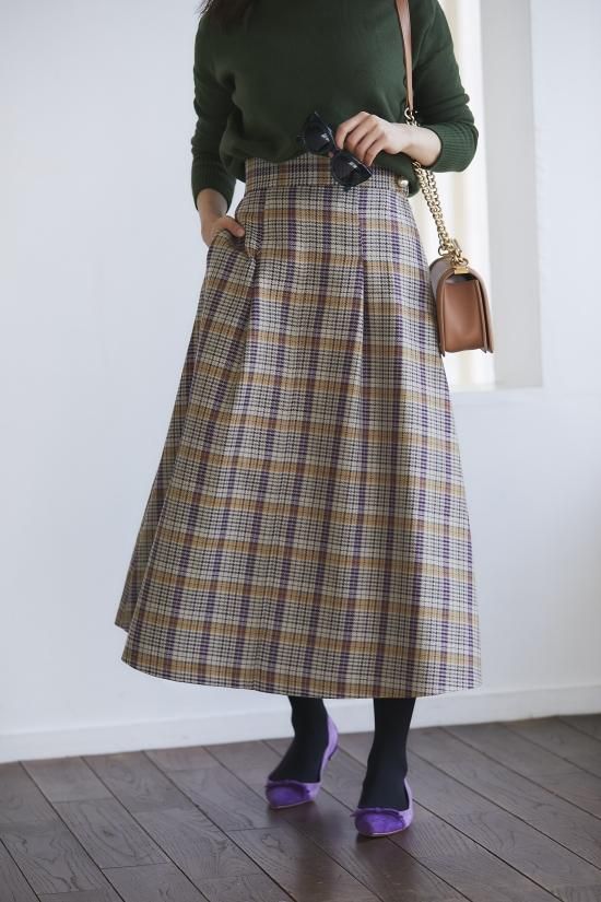 セブンテン　チェック　スカート 30％off】オックススカート(チェック) - seventen