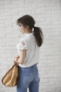 seventen トロピカルフィッシュニット(オフホワイト) クロッシェレースニット(オフホワイト) - seventen