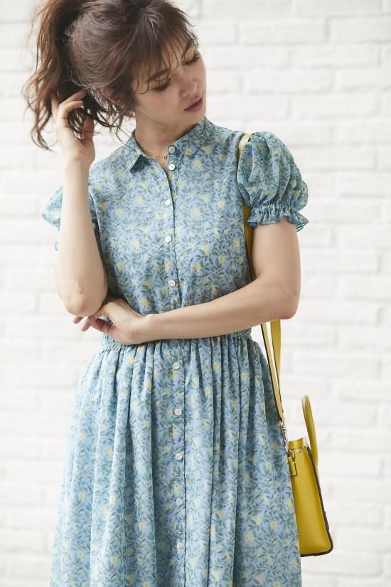 SEVEN TEN セブンテン　フローラルシフォンロングドレス 20%OFF】フローラルシフォンロングドレス(ターコイズ) - seventen