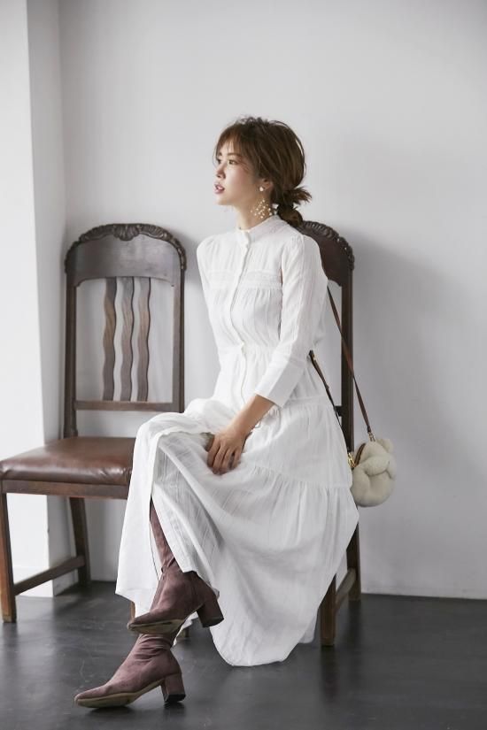 再入荷】レースティアードドレス(ホワイト) - seventen