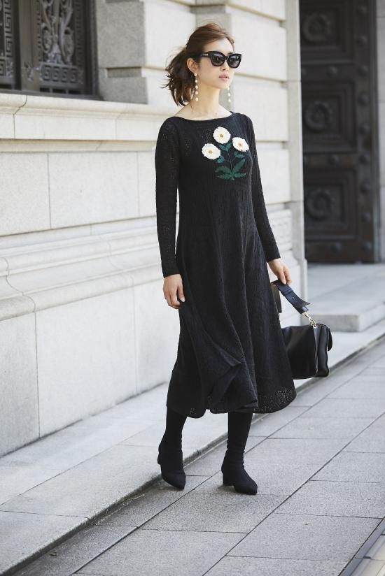 【新品】theory luxe Suffork Diva ニットドレス ブラック 新品】theory luxe Suffork Diva ニットドレス ブラック