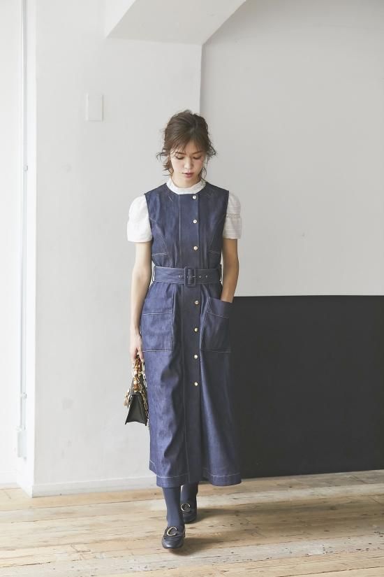 セブンテン☆Seventen☆ハイネックデニムワンピース☆Sサイズ