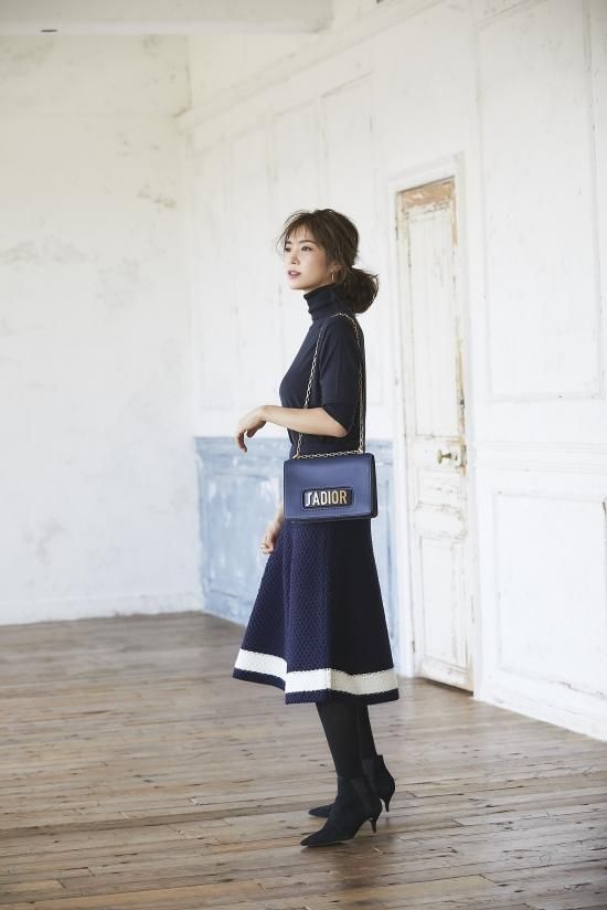 30%off】Aラインニットスカート(ネイビー) - seventen