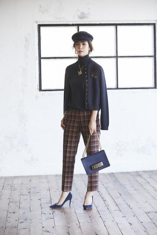 seventen ツイードパンツ　ネイビー　Sサイズ 30%off】チェックパンツ(ネイビー) - seventen