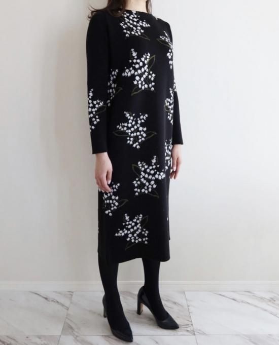 すずらんニットワンピース(ブラック) - seventen