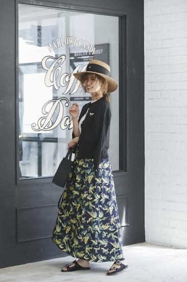 刺繍デザイン ブラック 長袖カーディガン ワンポイント刺繍カーディガン(ブラック) - seventen