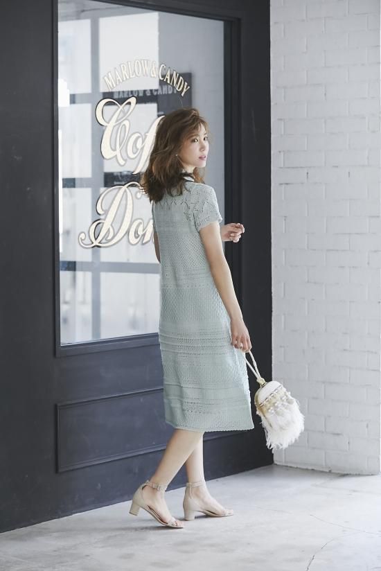 SEVEN TEN by MIHO KAWAHITO レースニットドレス ミント レースニットドレス(ミント) - seventen