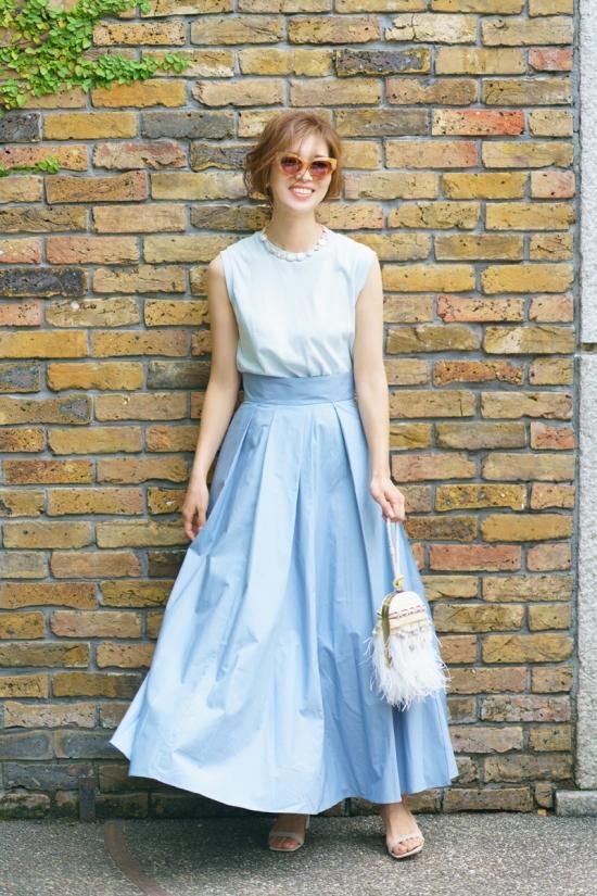 再入荷】タックスカート(ライトブルー) - seventen