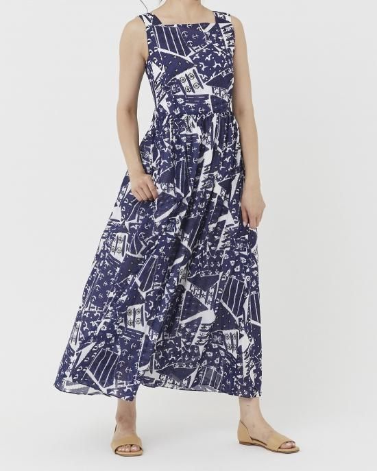 SISSEL EDELBO ワンピース　ドレス　パッチワーク風プリント SISSEL EDELBO ワンピースドレスパッチワーク風プリント